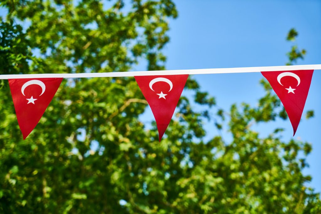 ipe dizili üçgen türk bayragı